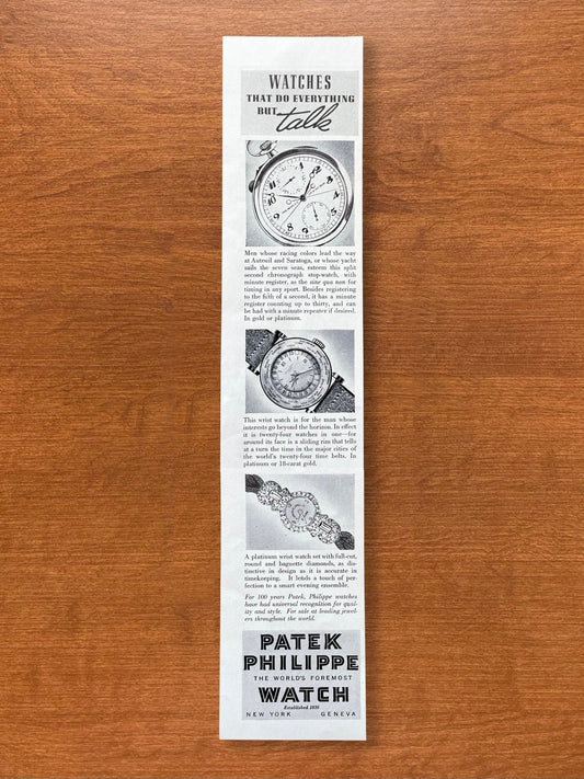 1940 Patek Philippe Vintage Watches w/ World Time Advertisement