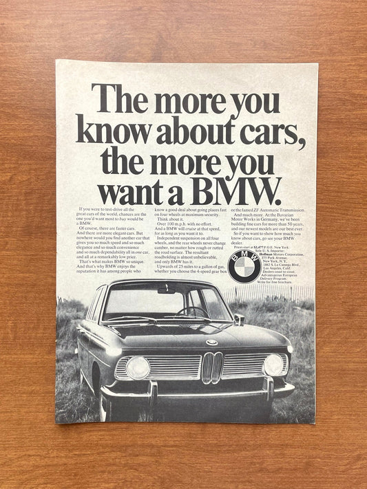 1966 BMW "The more you want a BMW." Advertisement