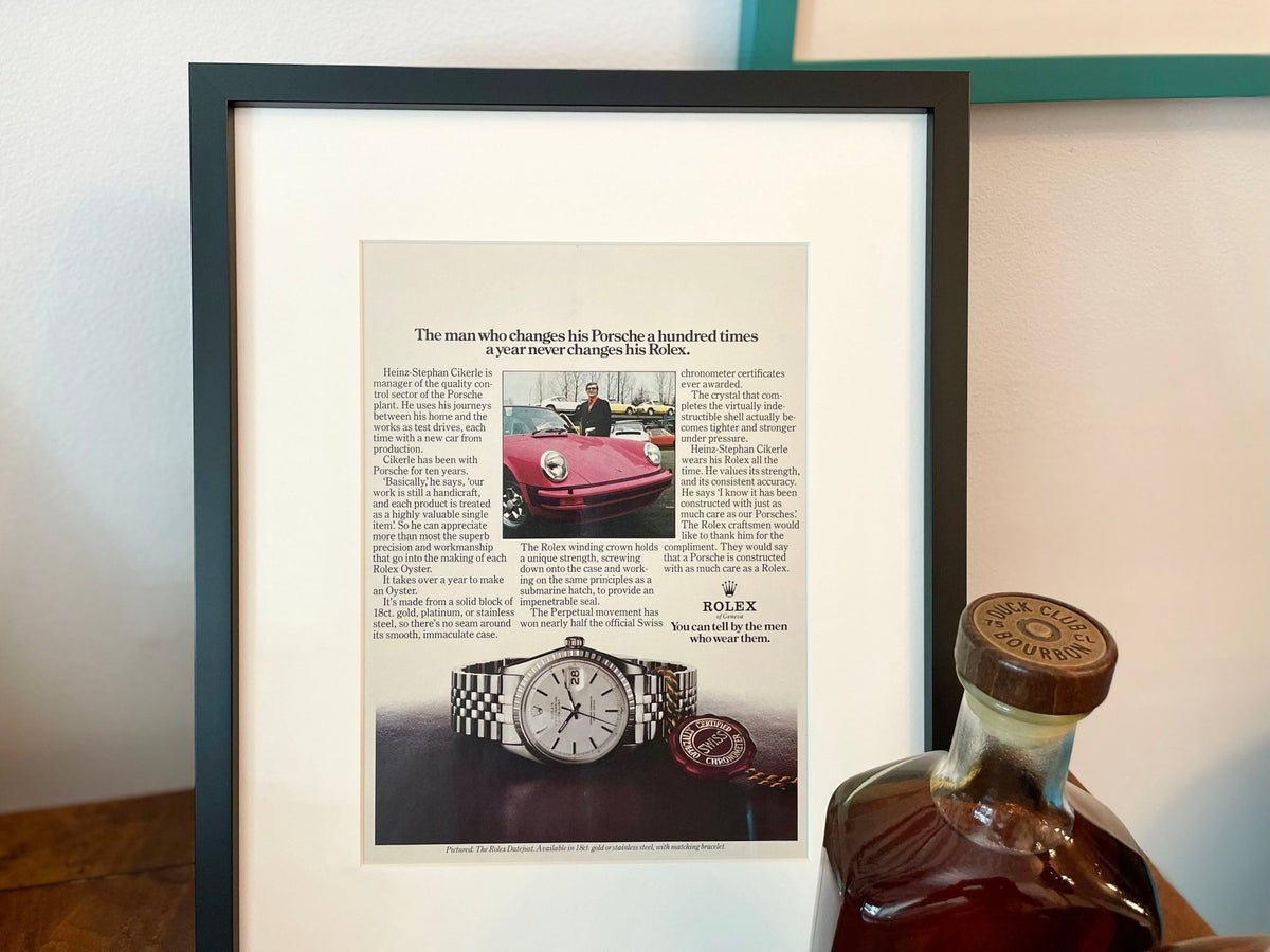1975 Rolex Datejust Ref. 1603 with Porsche 911 in Black Wood Frame