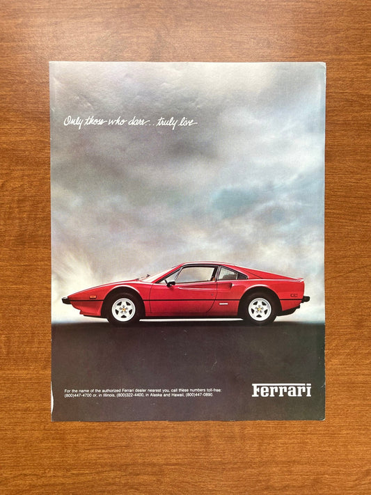 1981 Ferrari 308 "Only those who dare ... truly live" Advertisement