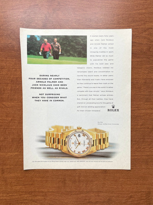 Rolex Day Date Ref. 18238 feat. Arnold Palmer & Jack Nicklaus Advertisement