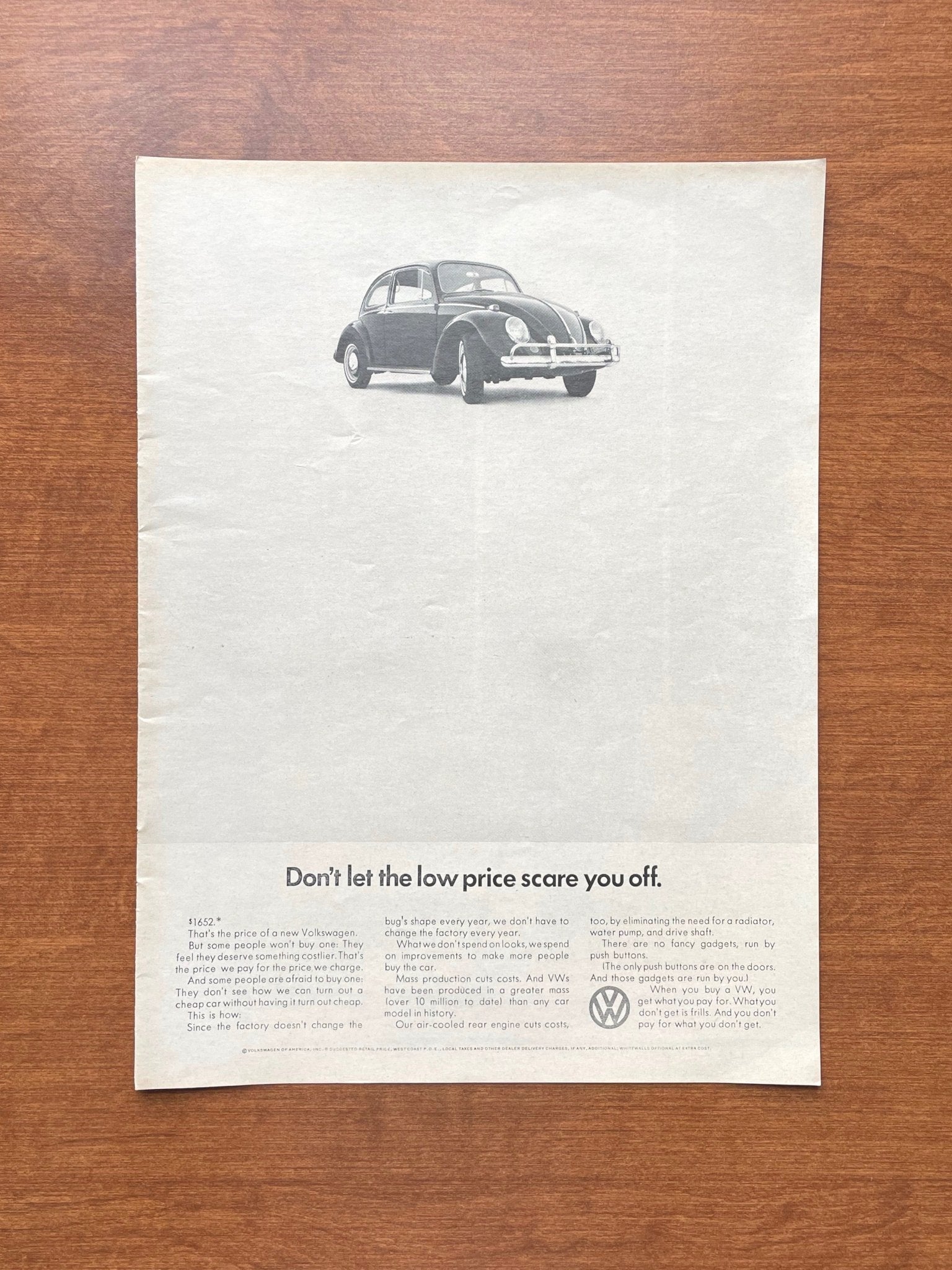 1966 Volkswagen VW Beetle "scare you off." Advertisement