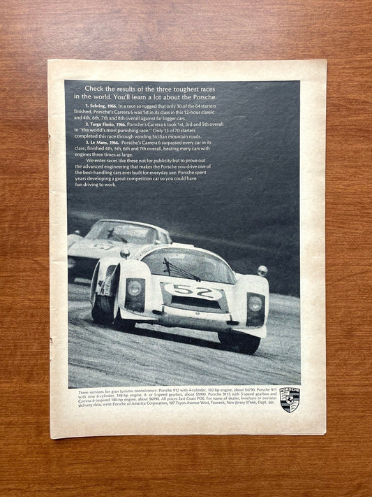 1967 Porsche "Check the results... learn a lot about Porsche." Advertisement