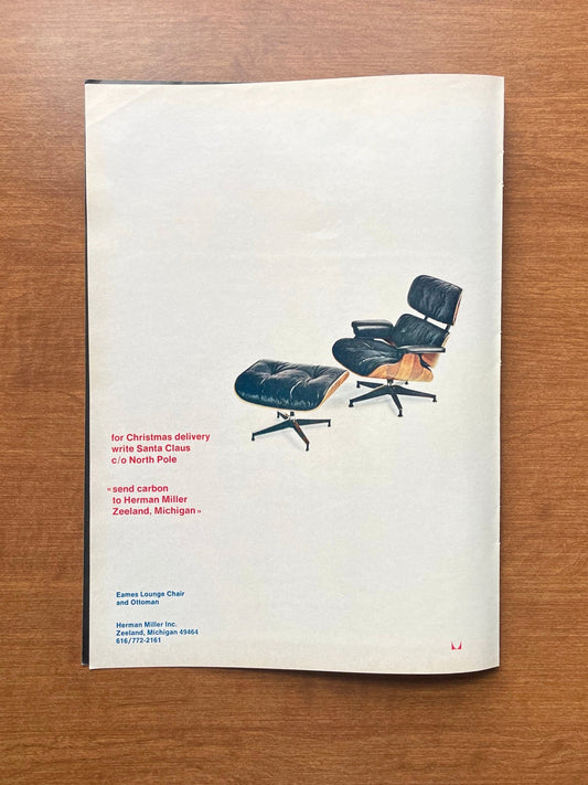 1969 Herman Miller Eames Lounge Chair & Ottoman Advertisement