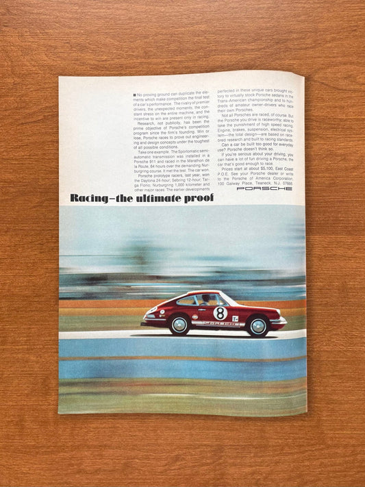 1969 Porsche 911 "Racing - the ultimate proof" Advertisement