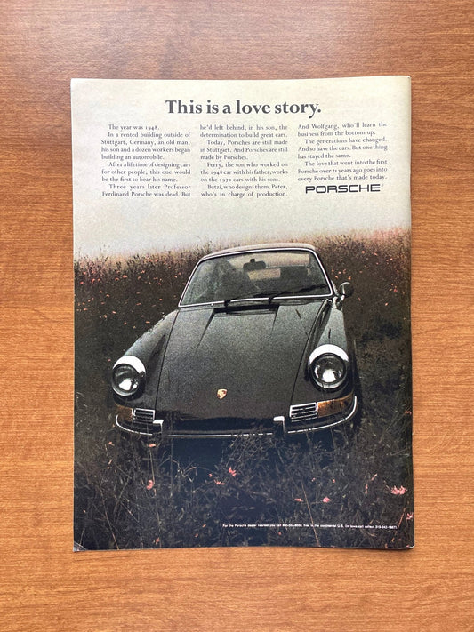 1969 Porsche 911 "This is a love story." Advertisement