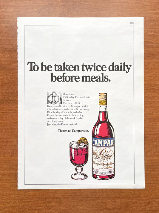 1975 Campari "twice daily" Advertisement