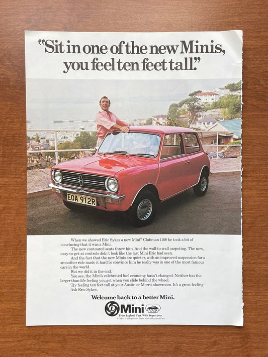 1976 Mini "you feel ten feet tall." Advertisement