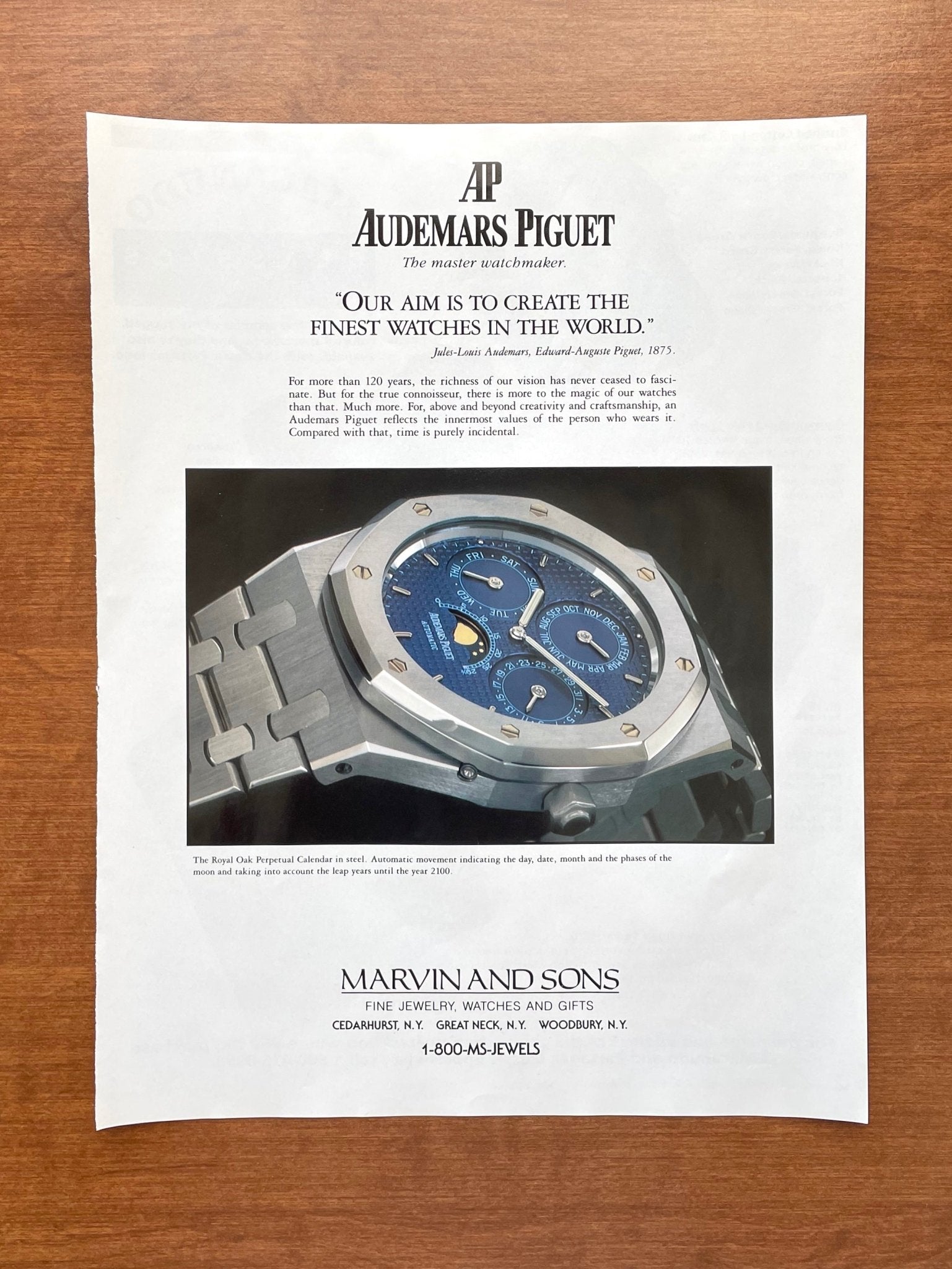 1996 Audemars Piguet Royal Oak Perpetual Calendar Advertisement