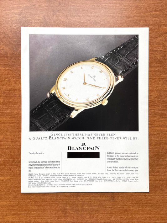 Blancpain Ultra-flat watch Advertisement