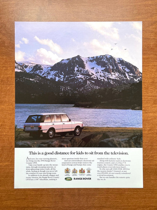 Range Rover "kids to sit from the TV." Ad Proof