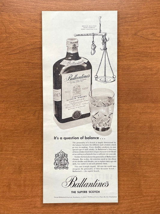 Vintage Ballantine's Advertisement