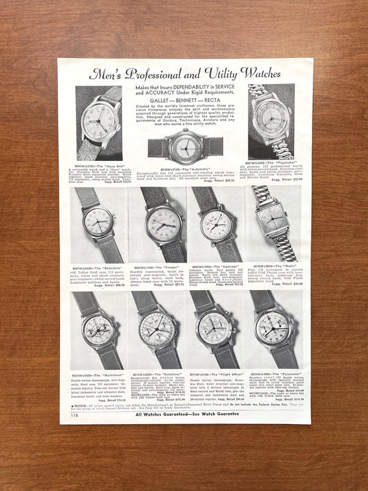 Vintage Gallet Watches Advertisement