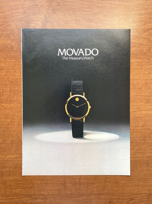 Vintage Movado "The Museum Watch." Advertisement