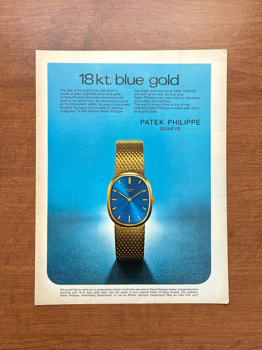 Vintage Patek Philippe Ellipse "18 kt. blue gold" Advertisement
