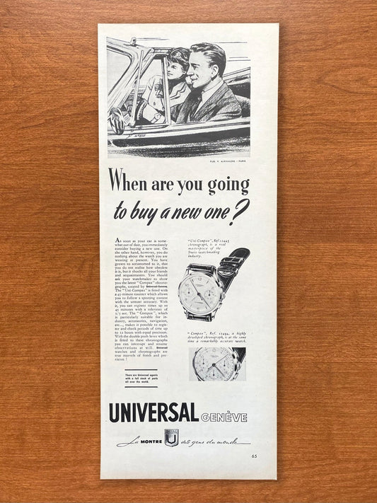 Vintage Universal Geneve Compax Chronographs Advertisement