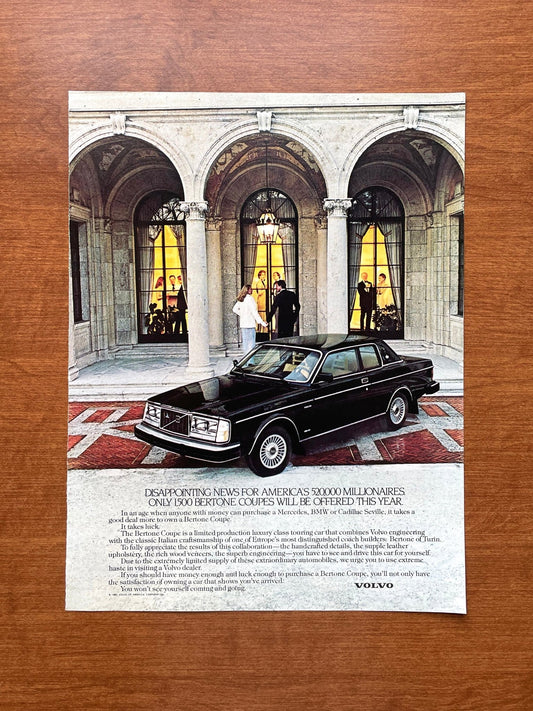 Vintage Volvo Bertone Coupe Advertisement
