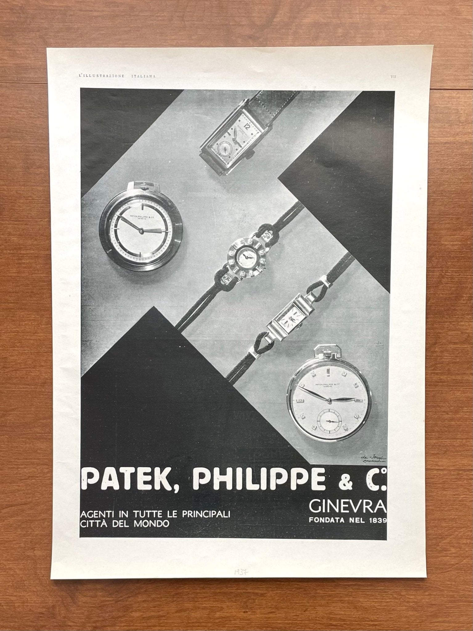 1937 Patek, Philippe & Co. Advertisement in Italian