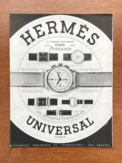 1938 Universal Geneve watches signed Hermes Advertisement