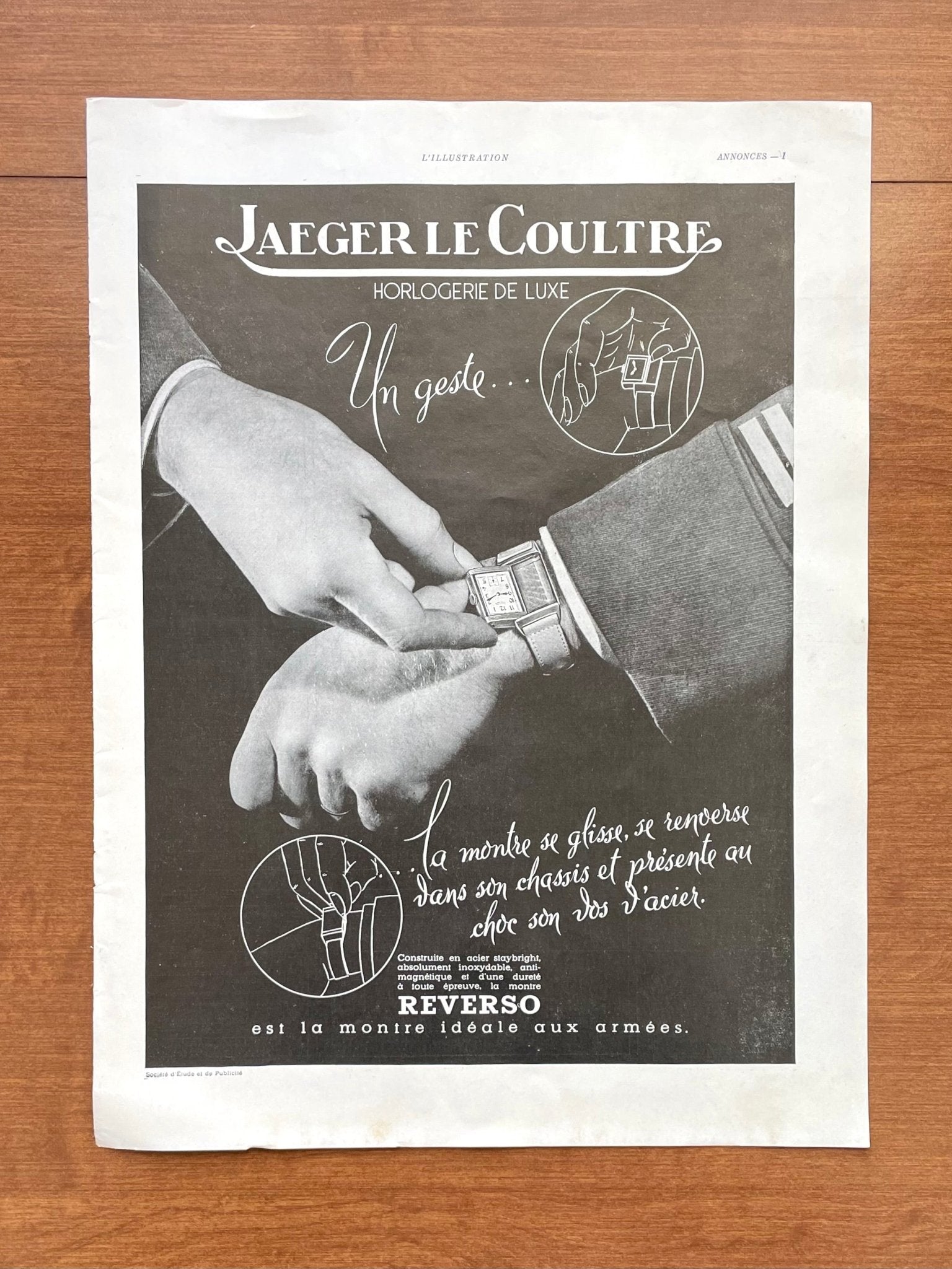 1939 Jaeger LeCoultre Reverso Advertisement
