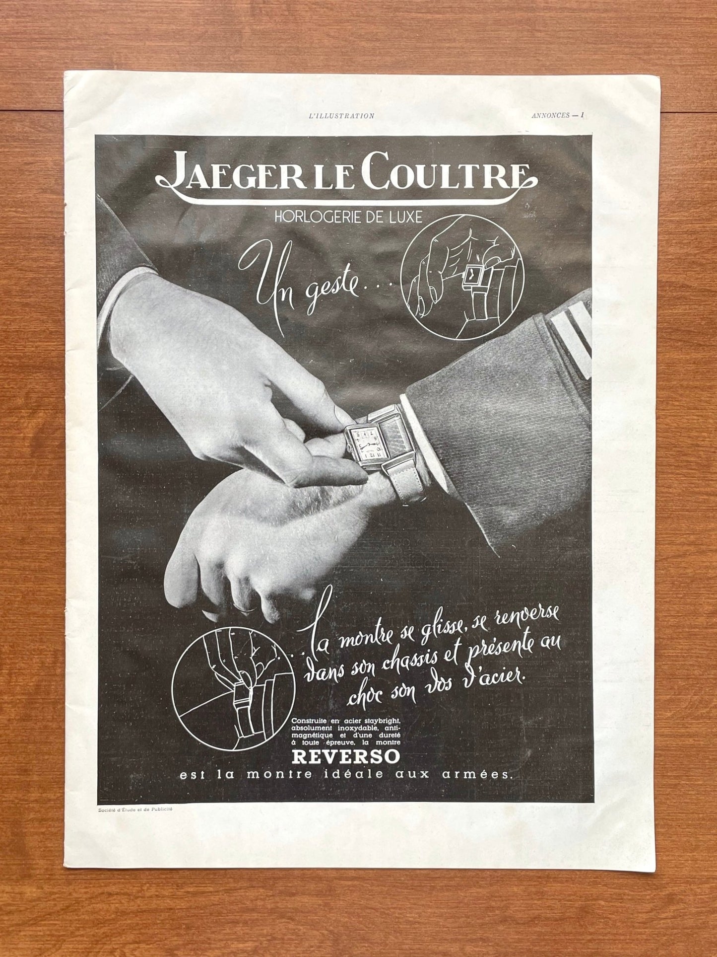 1939 Jaeger LeCoultre Reverso Advertisement