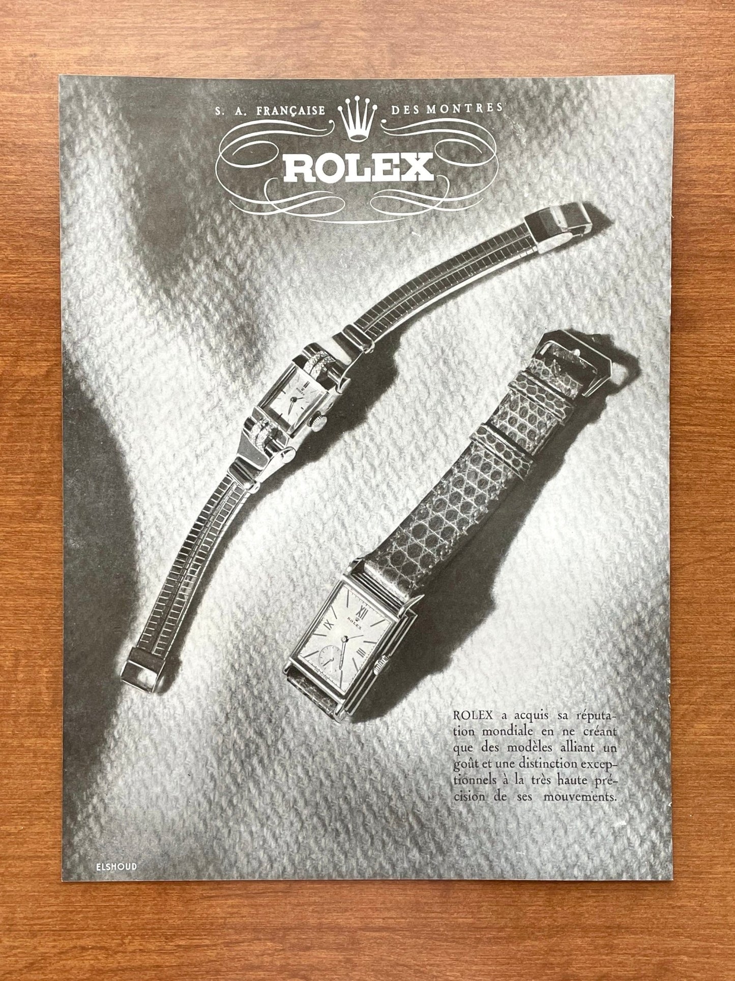 1940s Rolex French Advertisement