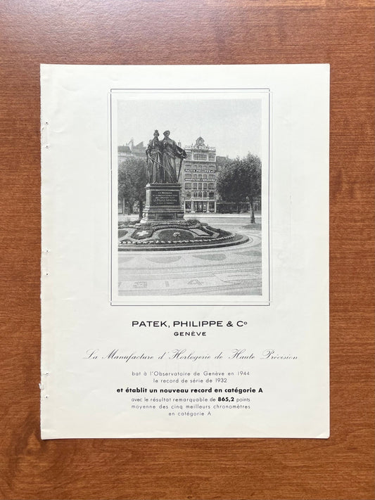 1945 Patek Philippe Building in Geneva Advertisement in French