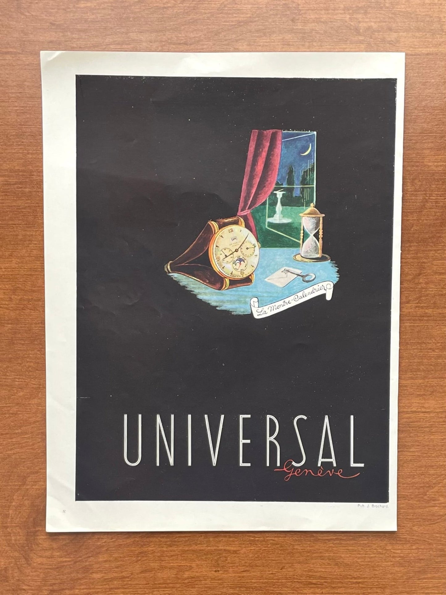1945 Universal Geneve "Le Montre Calendrier" Advertisement