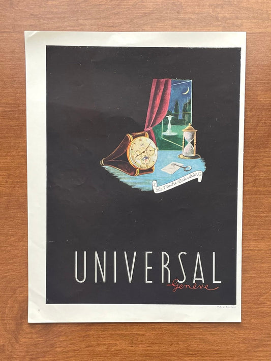 1945 Universal Geneve "Le Montre Calendrier" Advertisement