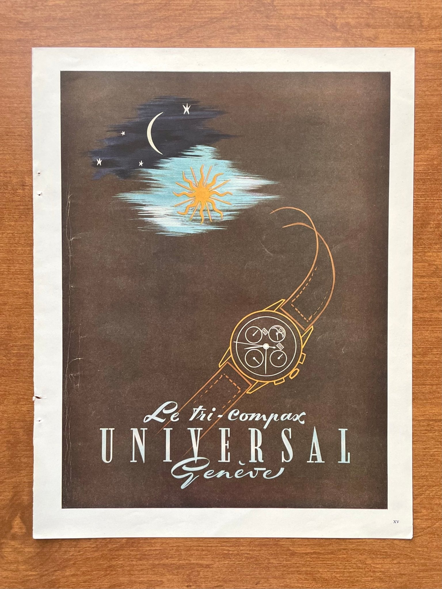 1947 Universal Geneve "Le Tri - Compax" Advertisement