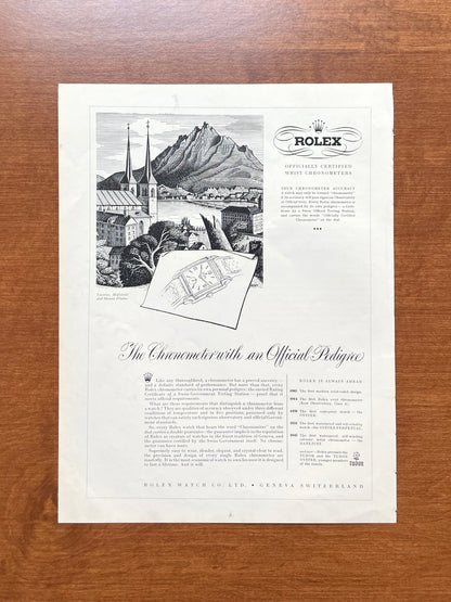 1948 Rolex "Official Pedigree" Eric Fraser Art Advertisement
