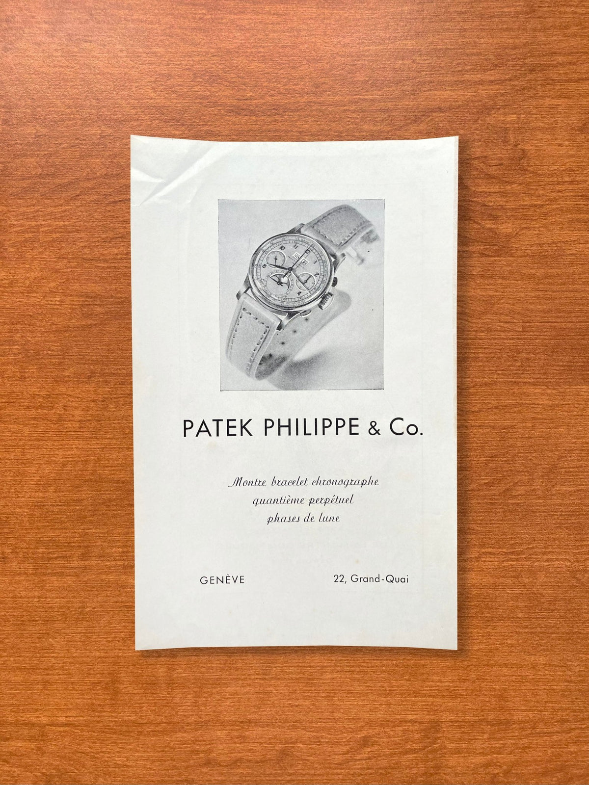 1951 Patek Philippe Perpetual Calendar Ref. 1518 Advertisement in French