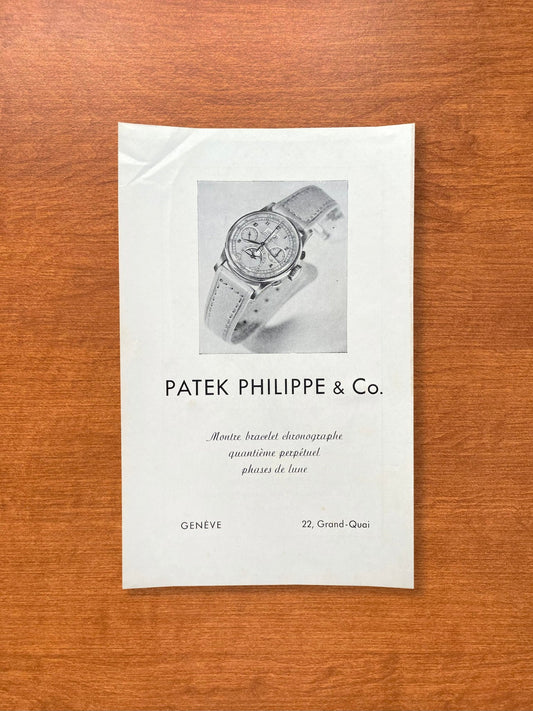 1951 Patek Philippe Perpetual Calendar Ref. 1518 Advertisement in French