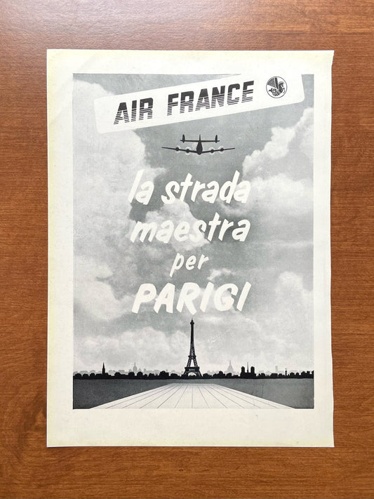 1952 Air France "The Main Road to Paris" Advertisement