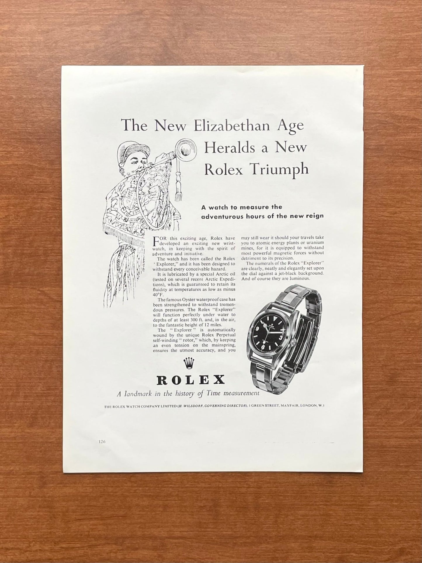 1953 Rolex Explorer Ref. 6150 "A New Rolex Triumph" Advertisement