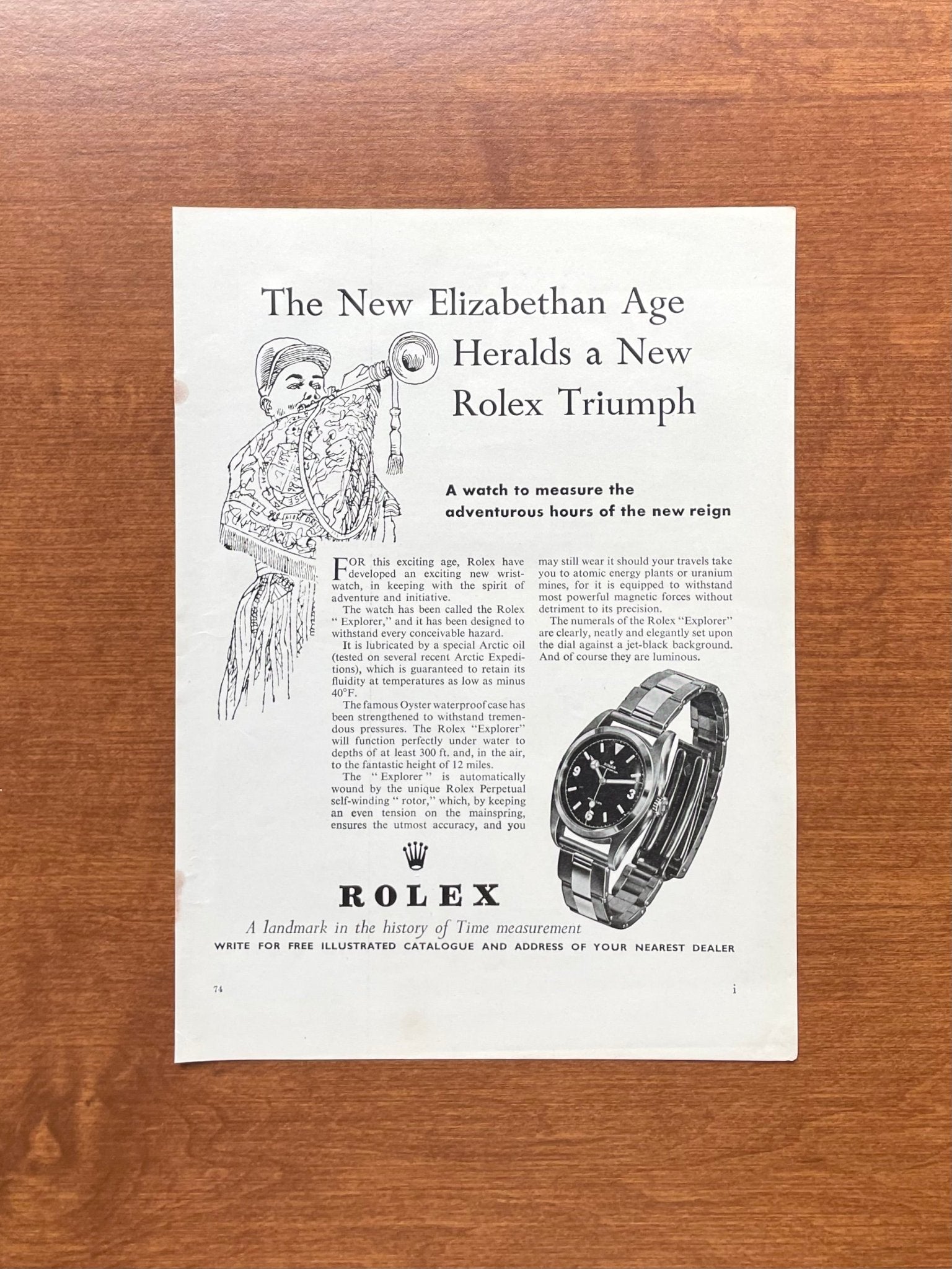 1953 Rolex Explorer Ref. 6150 "A New Rolex Triumph" Advertisement