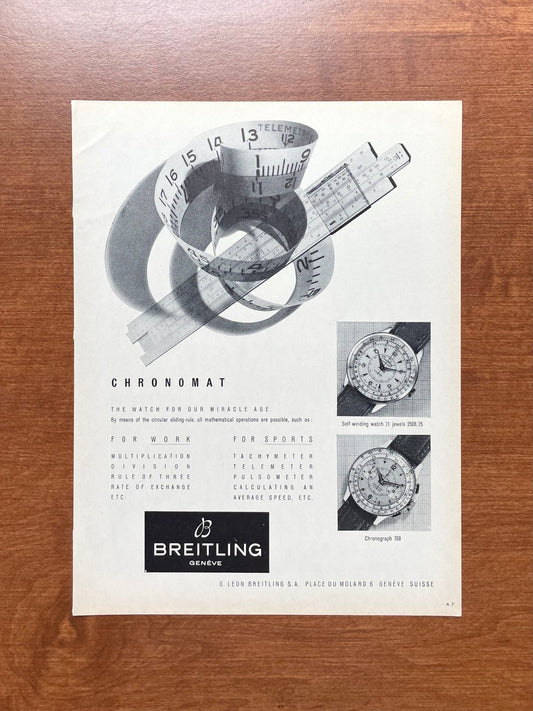1954 Breitling Chronomat Advertisement
