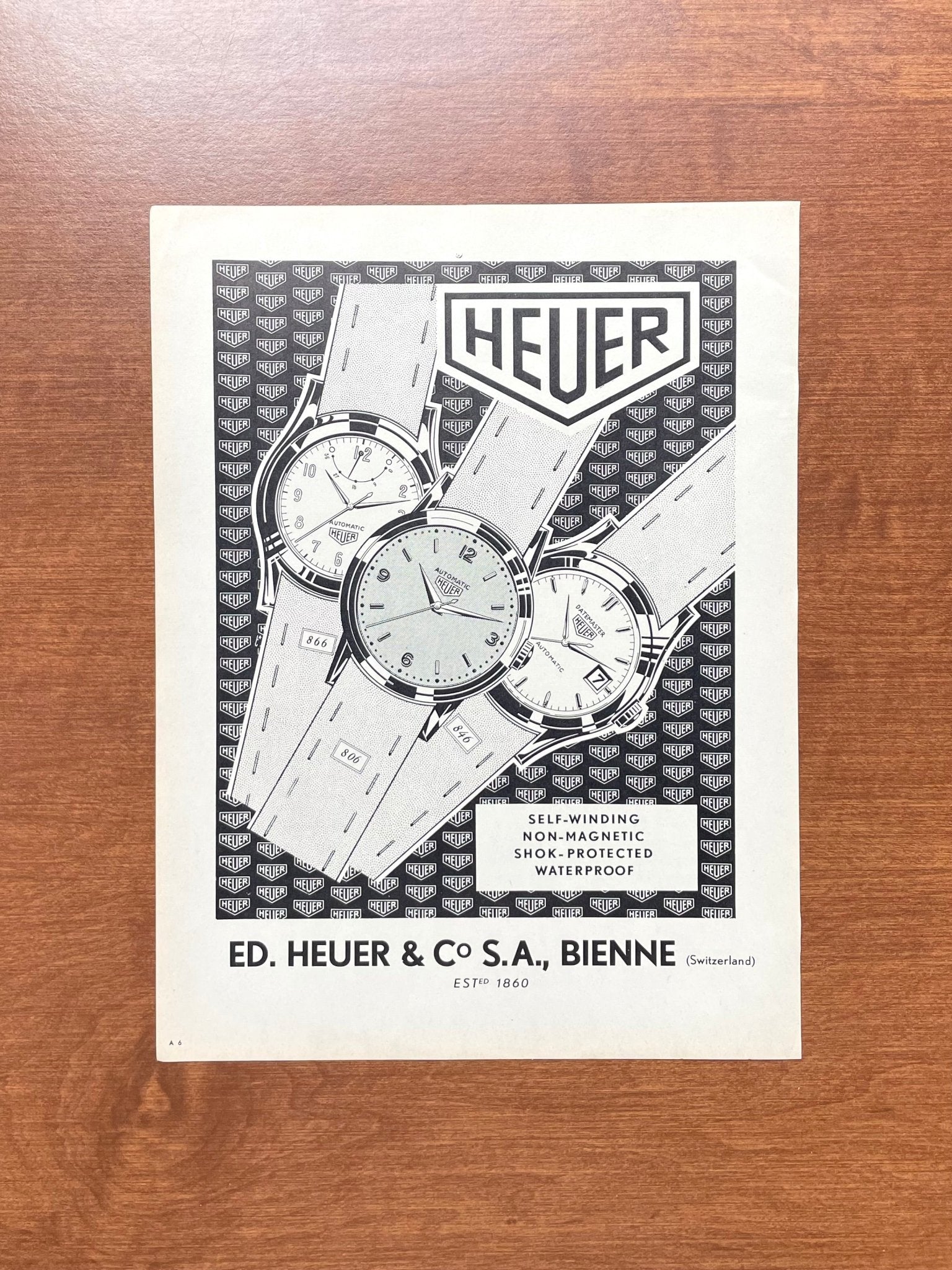 1954 Heuer Watches including Datemaster Advertisement