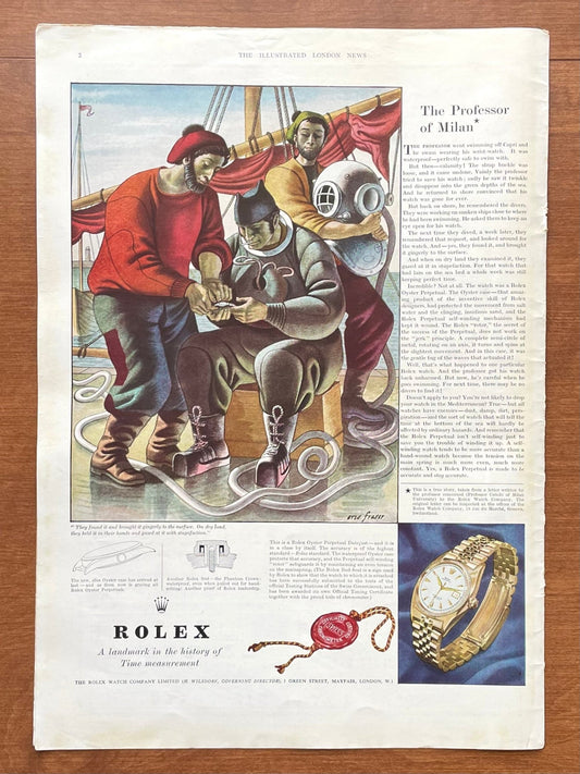 1954 Rolex Datejust "The Professor of Milan" Advertisement