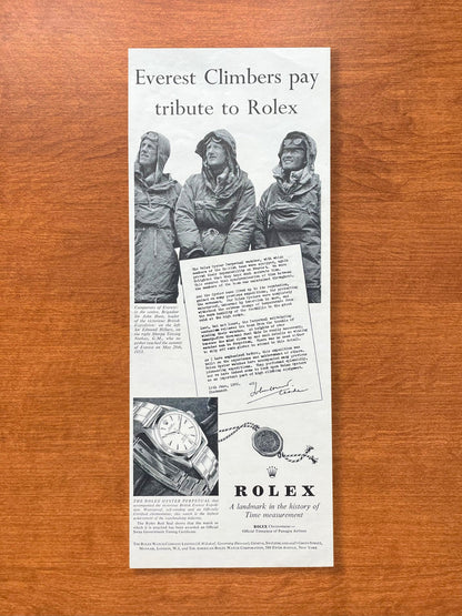 1954 Rolex Oyster Perpetual "Everest Climbers" Advertisement