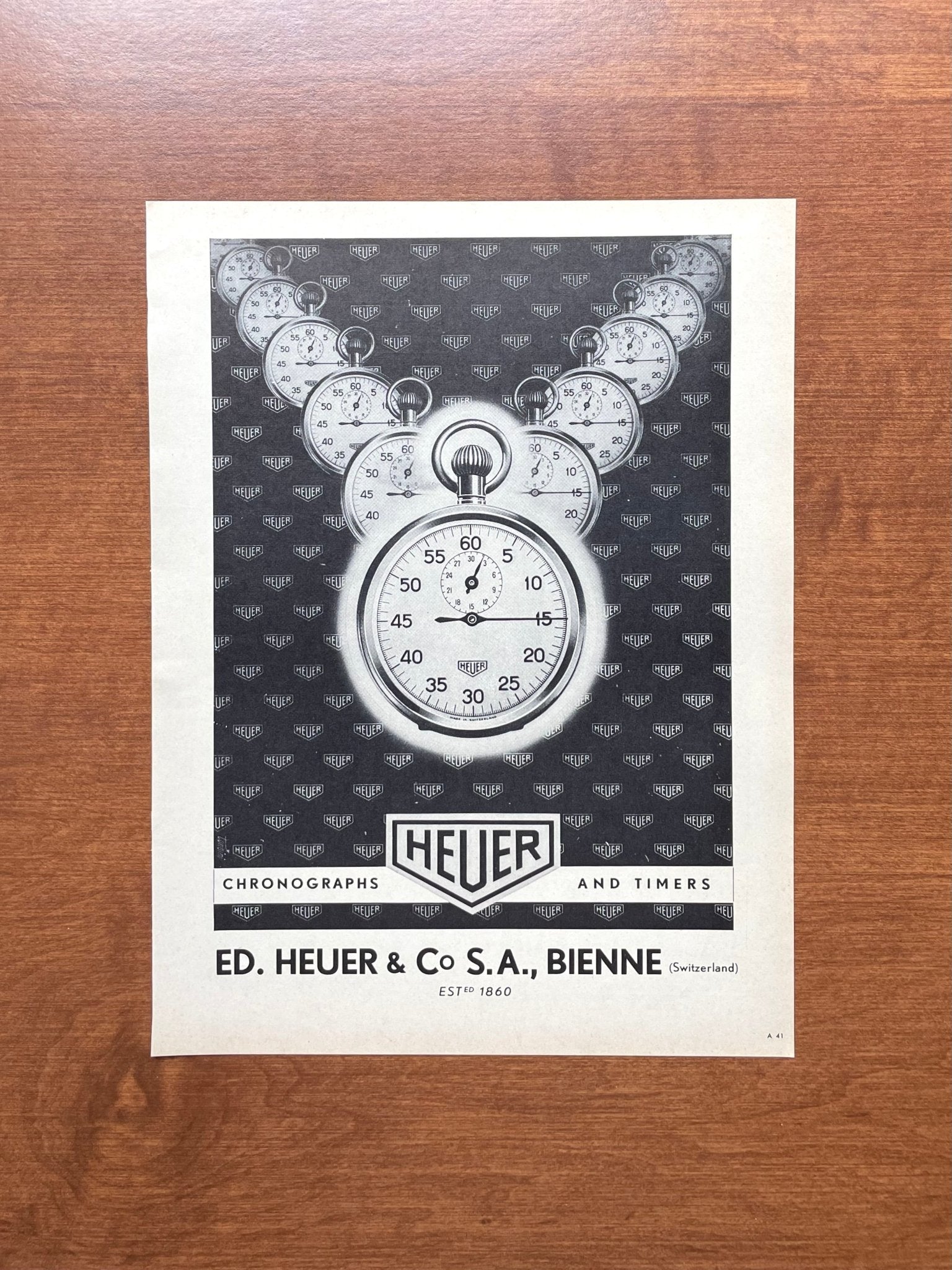 1955 Heuer Chronographs and Timers Advertisement
