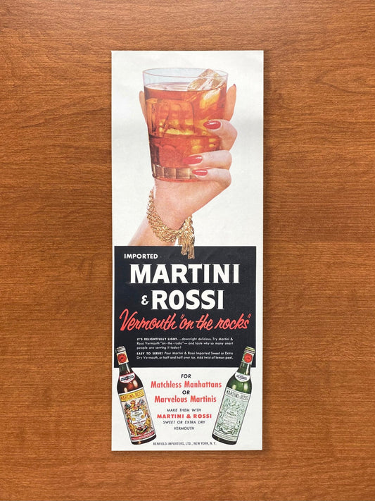 1955 Martini & Rossi Vermouth "on the rocks" Advertisement