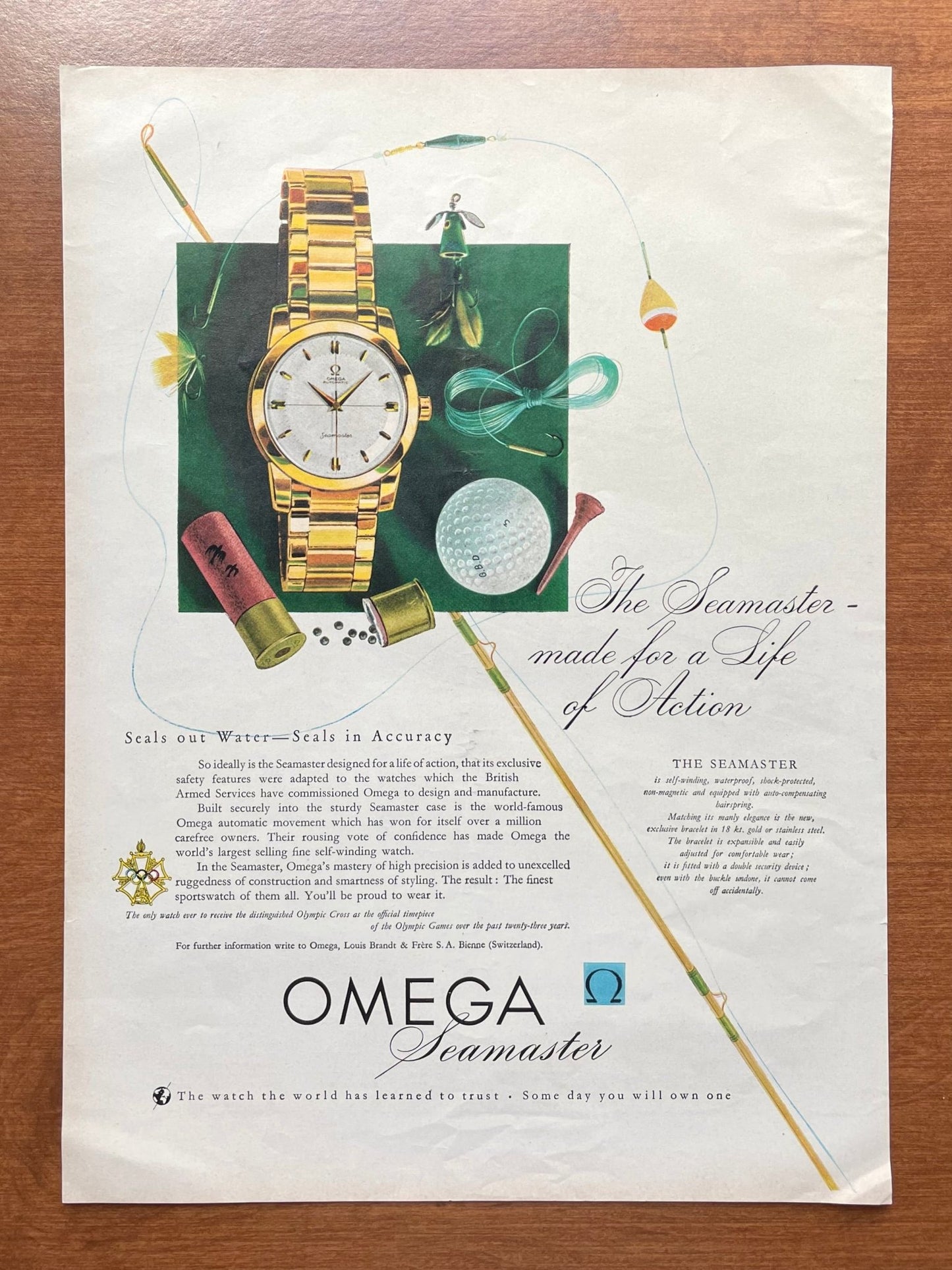 1955 Omega Seamaster "Life of Action" Advertisement