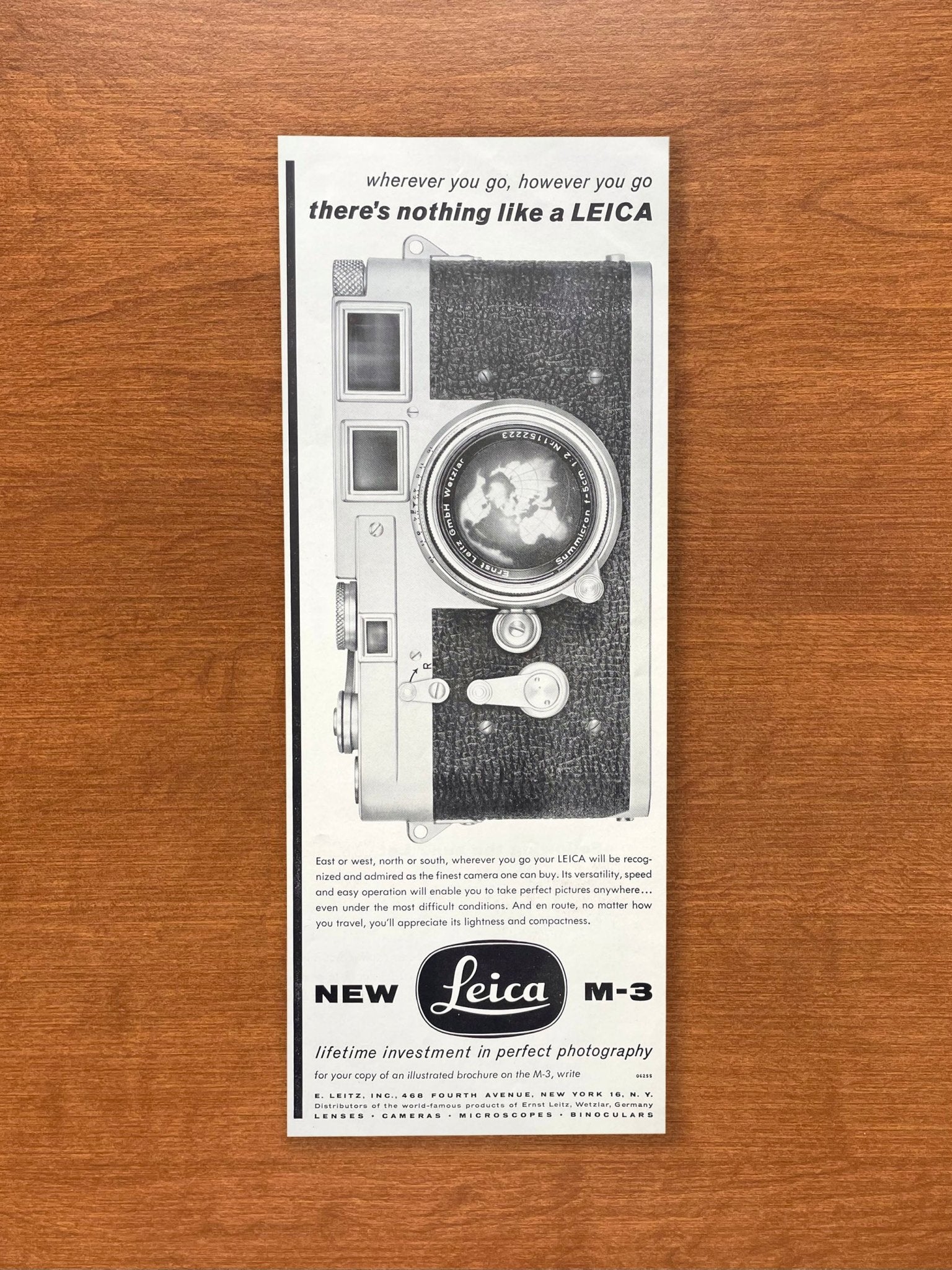 1956 Leica M - 3 "nothing like a Leica" Advertisement
