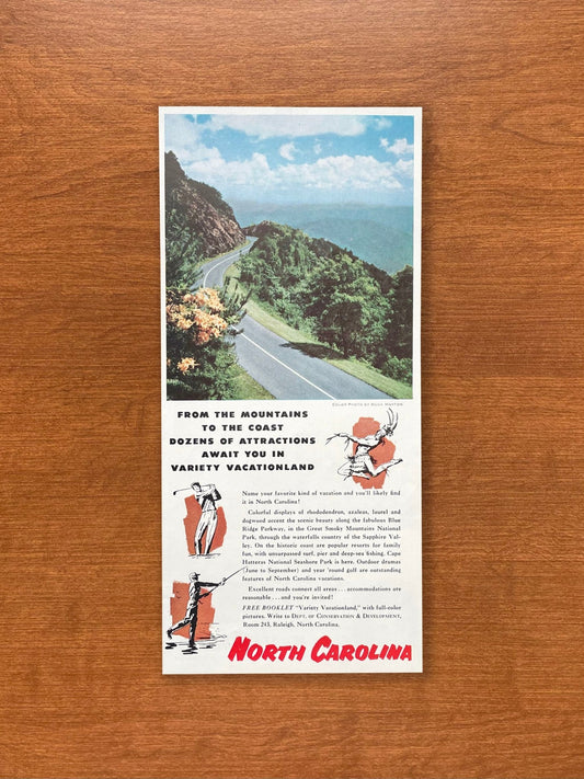 1956 North Carolina Advertisement