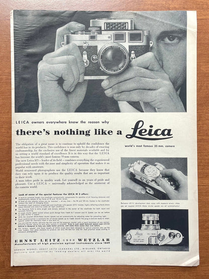 1956 "there's nothing like a Leica" M3 Advertisement