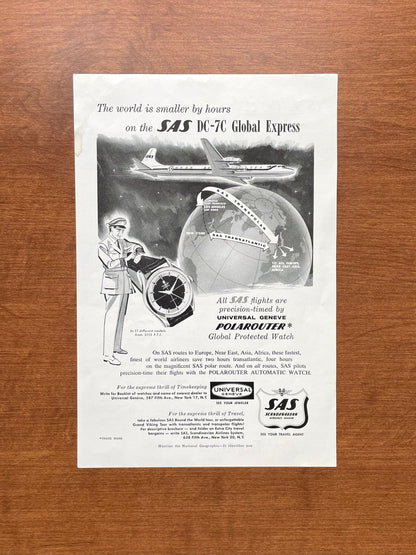 1956 Universal Geneve Polarouter "SAS DC - 7C" Advertisement