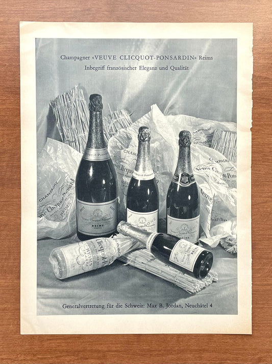1956 Veuve Clicquot Champagne Advertisement in German