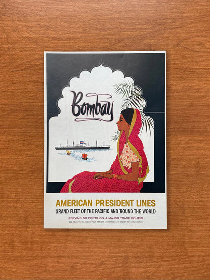 1957 American President Lines Bombay Travel Advertisement