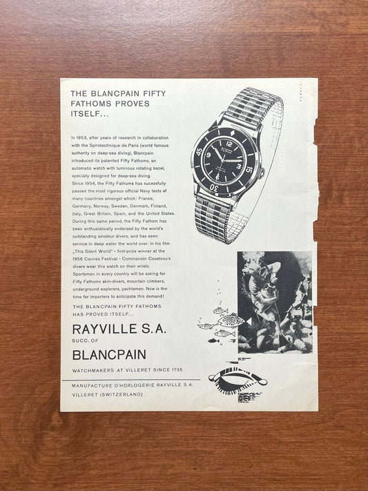 1957 Blancpain Fifty Fathoms Advertisement